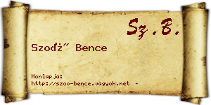 Szoó Bence névjegykártya