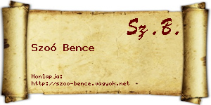 Szoó Bence névjegykártya