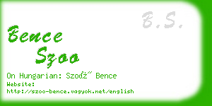 bence szoo business card